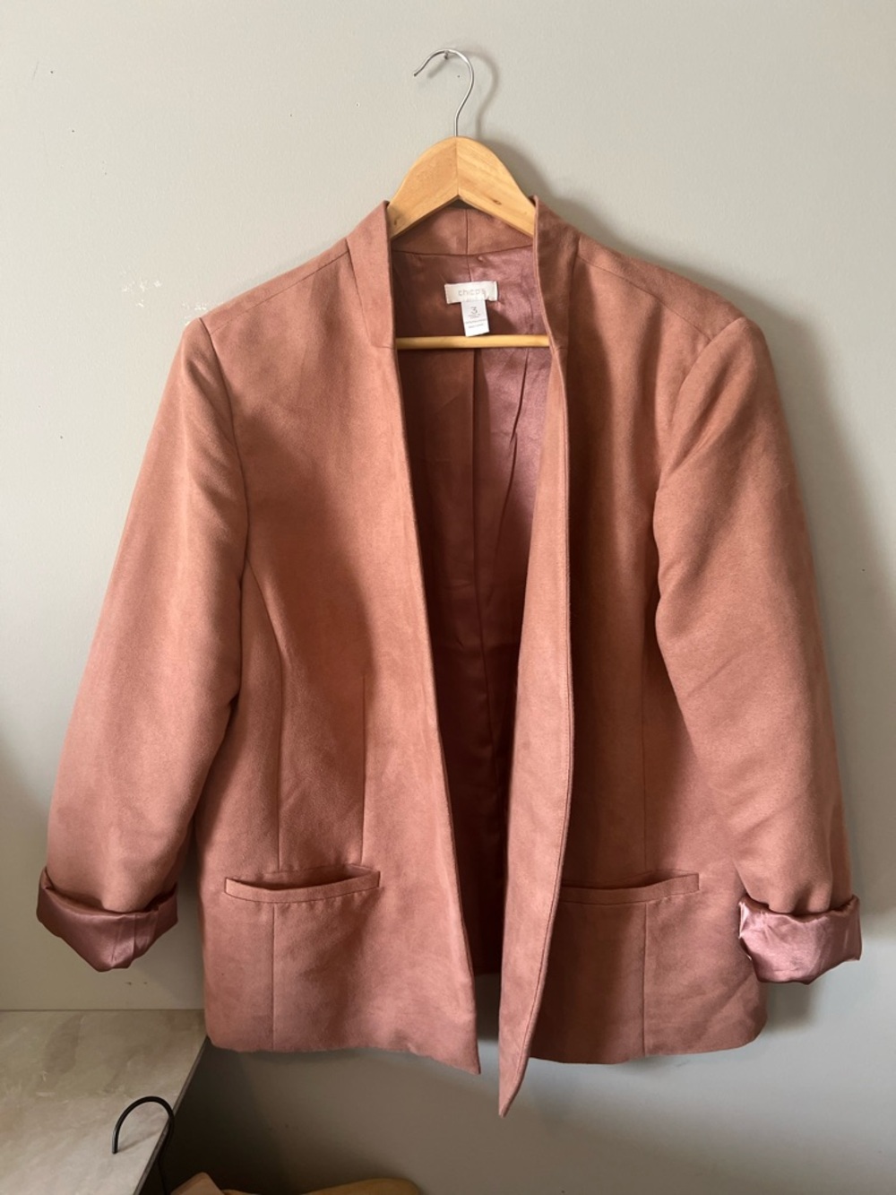 Chico's Open-Front Blazer in Dusty Rose